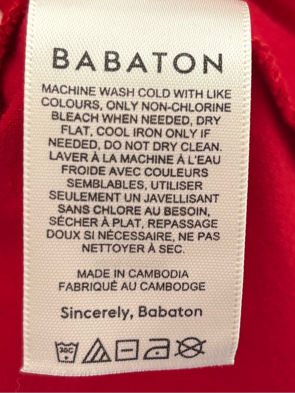 NWT Aritzia Babaton Red Cotton Top Small - Picture 9 of 10